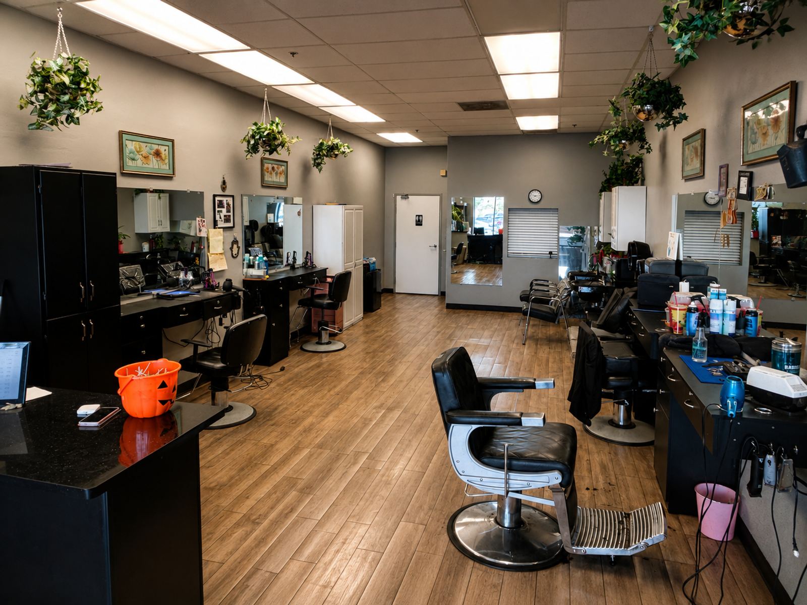 Inside Anzhela's Hair Cuts — styling stations